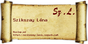 Szikszay Léna névjegykártya